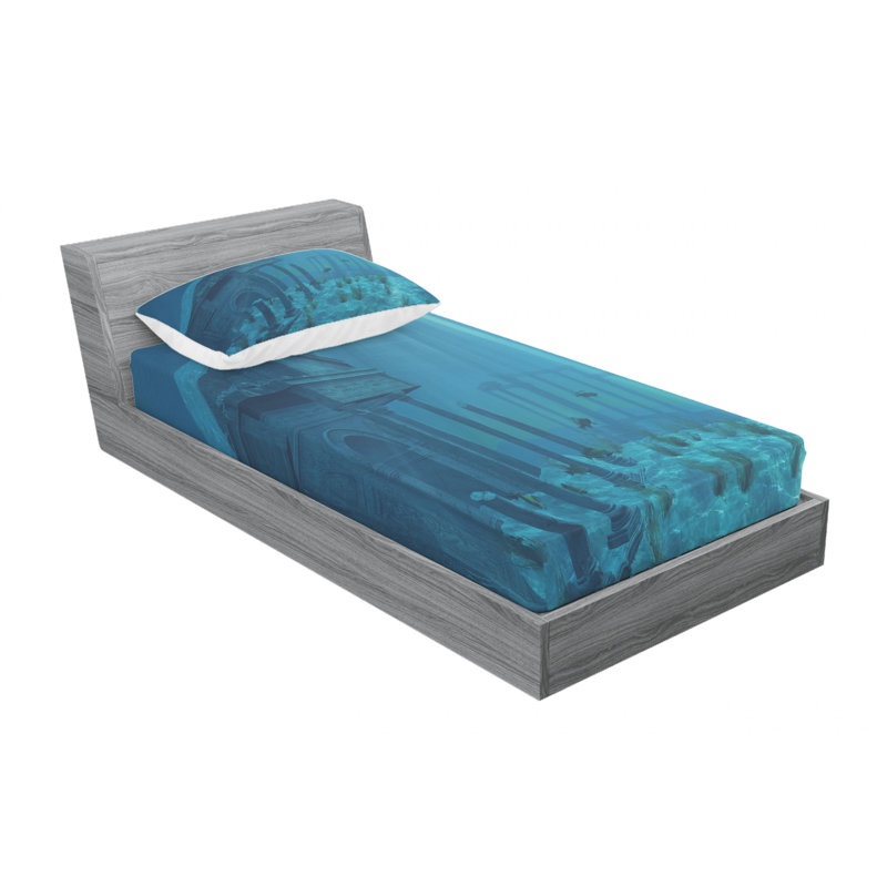 Ocean Microfiber Sheet Set, Twin Sheet Set + Fitted Sheet + 1 Pillowcase