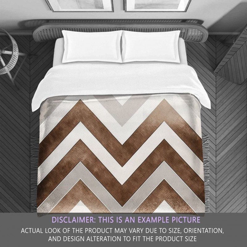 Checkered Comforter, Twin Extra Long Comforter, Brown/Silver Chevron