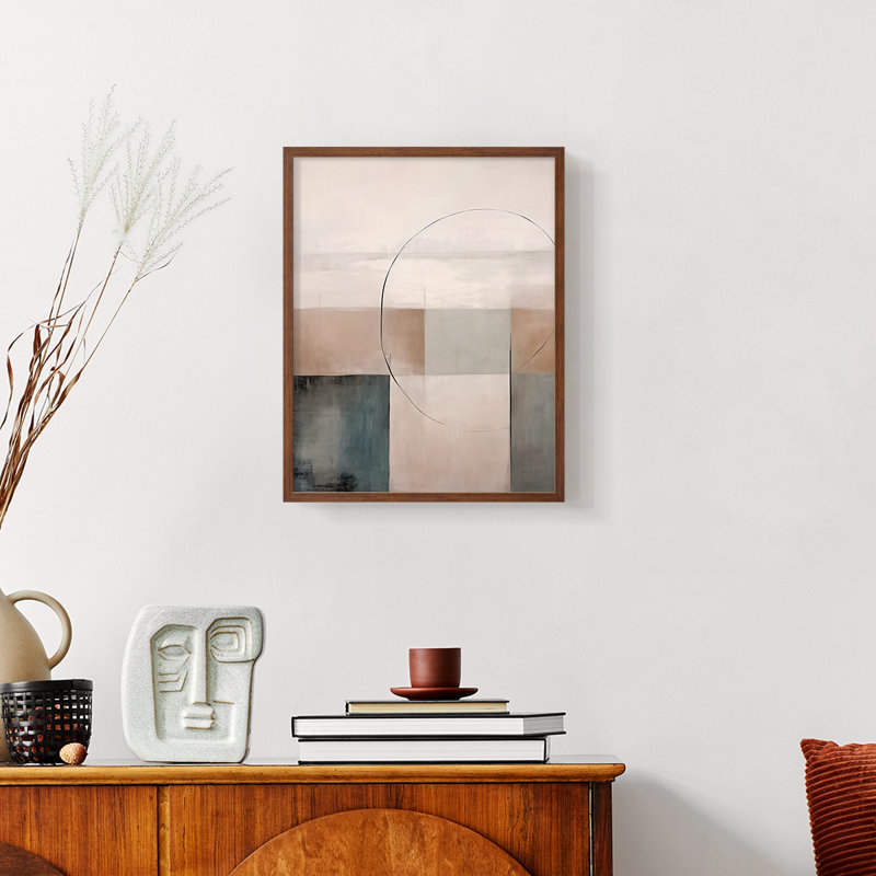 «Vintage Abstract Print IX» sur, Noyer, H 14 po x l 11 po