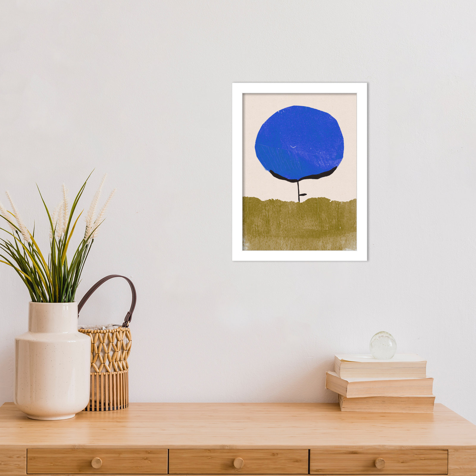 Blue Flower Print by Alisa Galitsyna, 13" H x 10" W, White