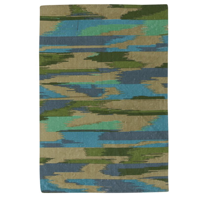 Tapis rectangulaire en laine à tissage plat