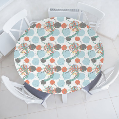 East Urban Home Abstract Fitted Round TableclMulticolor 81839