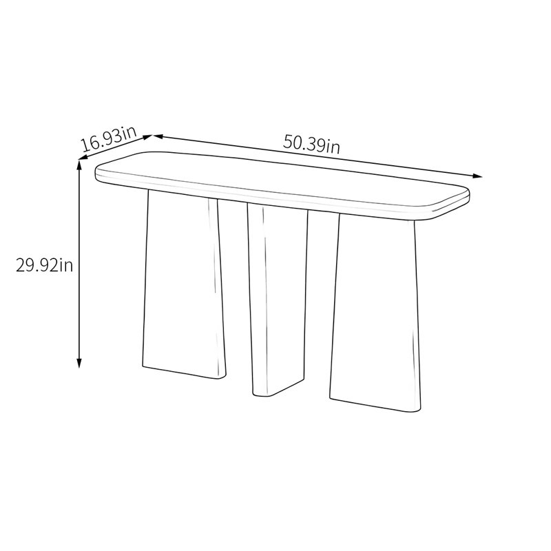 Nordic-style creative solid wood console table, Brown