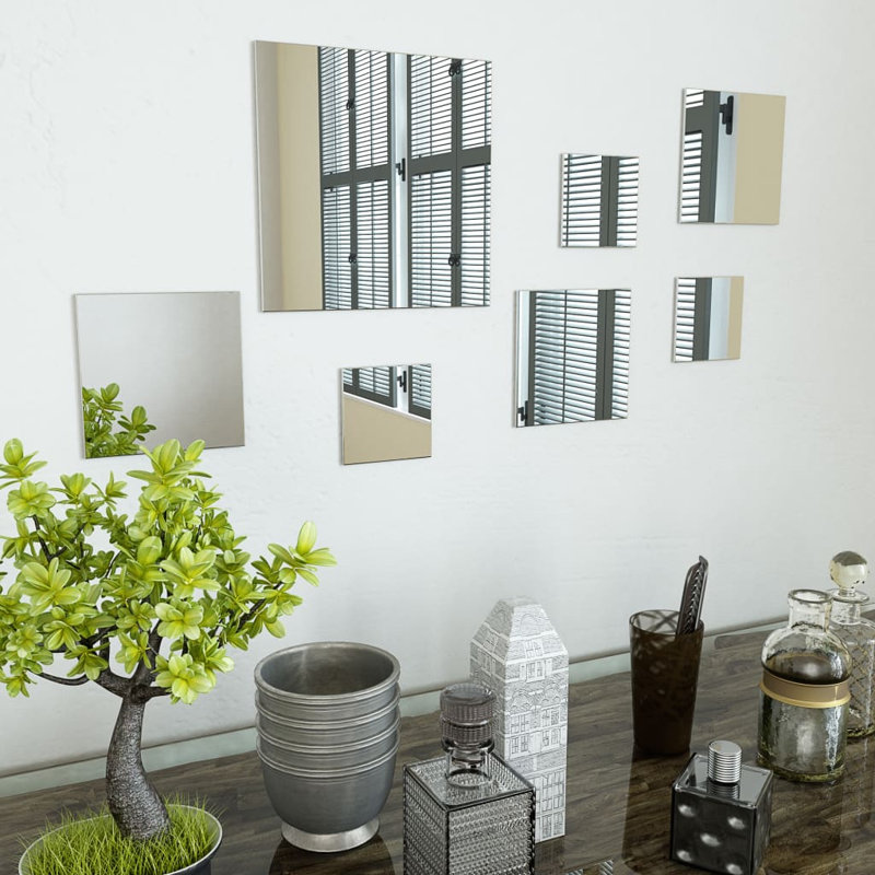 Ensemble de 7 petites incrustations en verre transparent pour miroir