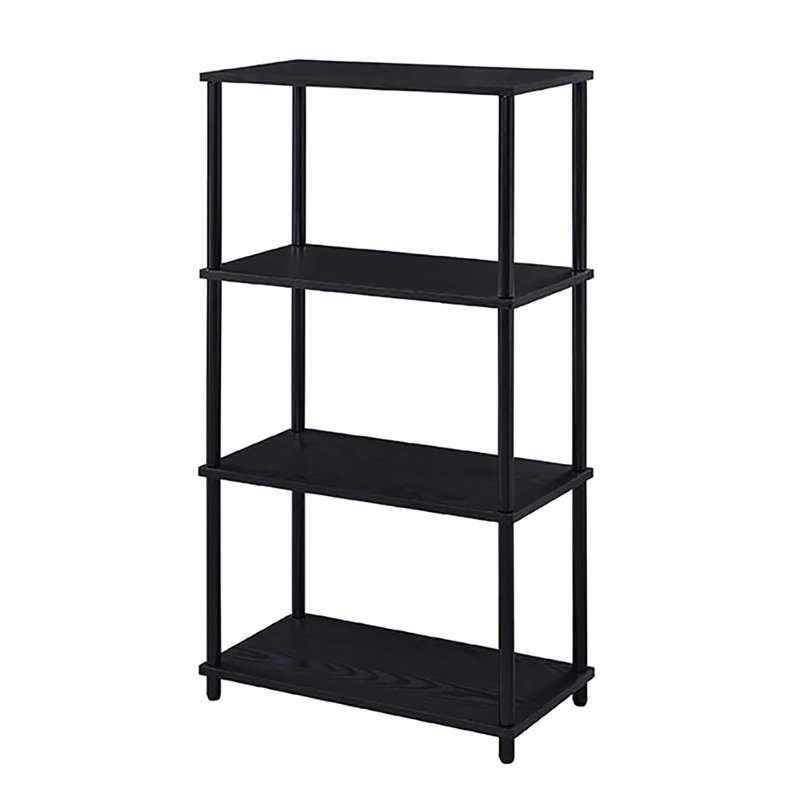 Bibliothèque noire avec 4 tablettes, Black