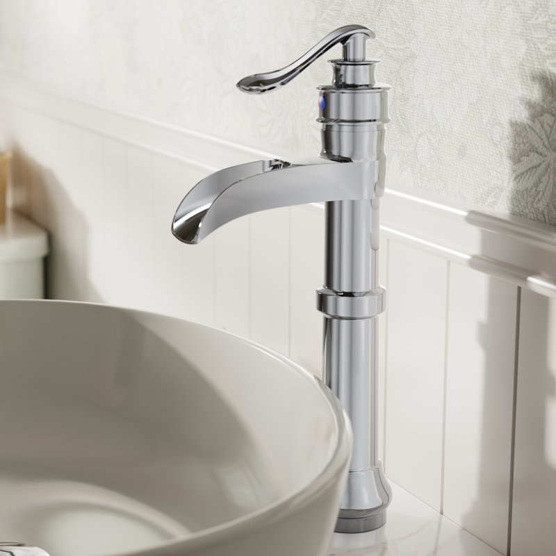 Robinet de salle de bains monotrou avec ensemble de drainage, Chrome poli