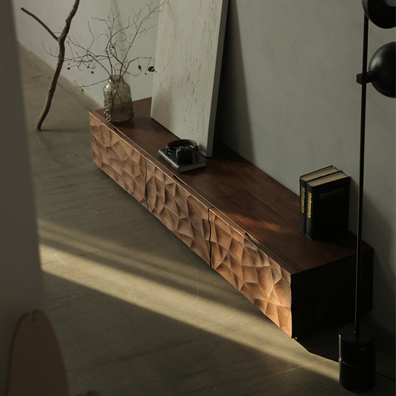 Meuble télé simple et léger de style luxueux et créatif, 86.61"