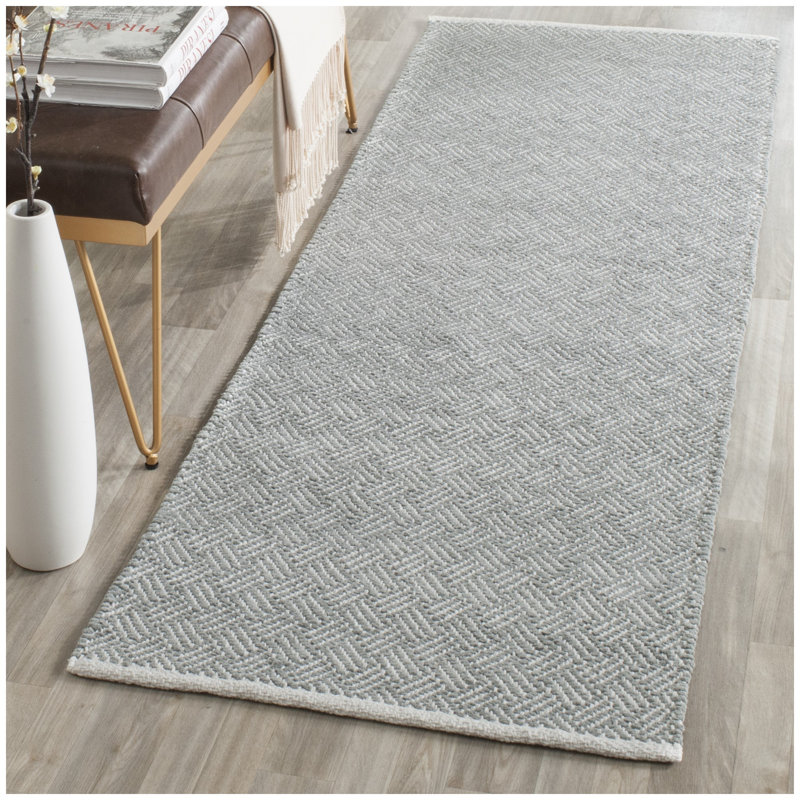 Tapis en coton tissé à plat Bryent, Tapis de couloir 2 pi 3 po x 11 pi