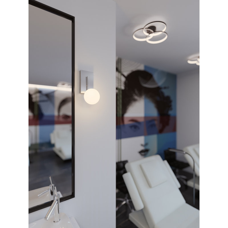 Darvens LED Armed Sconce, Satin Nickel