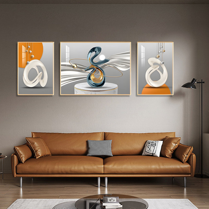 Encadré sur plastique / acrylique 3 pièces, H 27,55 po x l 74,8 po x P 1,18 po