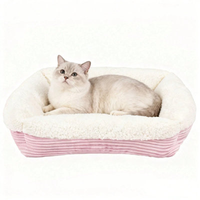 Lit chaud et moelleux pour animaux de compagnie pour chats et chiens - doux, robuste et lavable à la machine avec base antidérapante