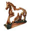 Sculpture rustique cheval de course en faux bois avec cowboy chevauchant Bronco