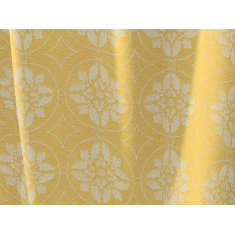 Curtain Heilwood with ruffle tape (1 piece), opaque, Yellow, 145cm Width x 225cm Drop 
