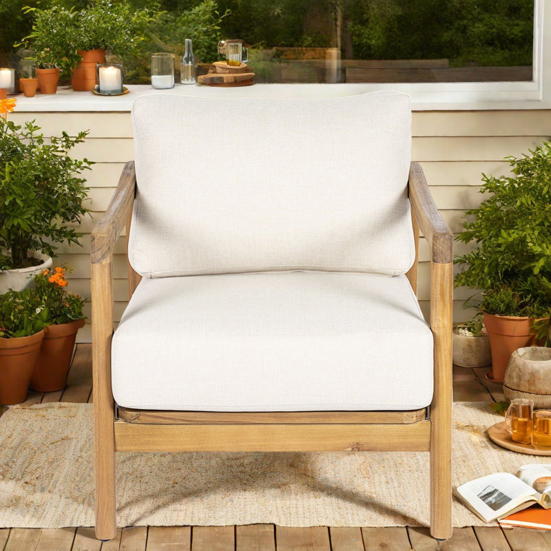 Chaises longues confort pour terrasse, sièges de terrasse modernes en corde de bois d'acacia