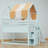 Full Over Full House Bunk Bed With Slide, Storage Shelves, Staircase, Wood, Contemporary, Kids Bedroom-1827163336