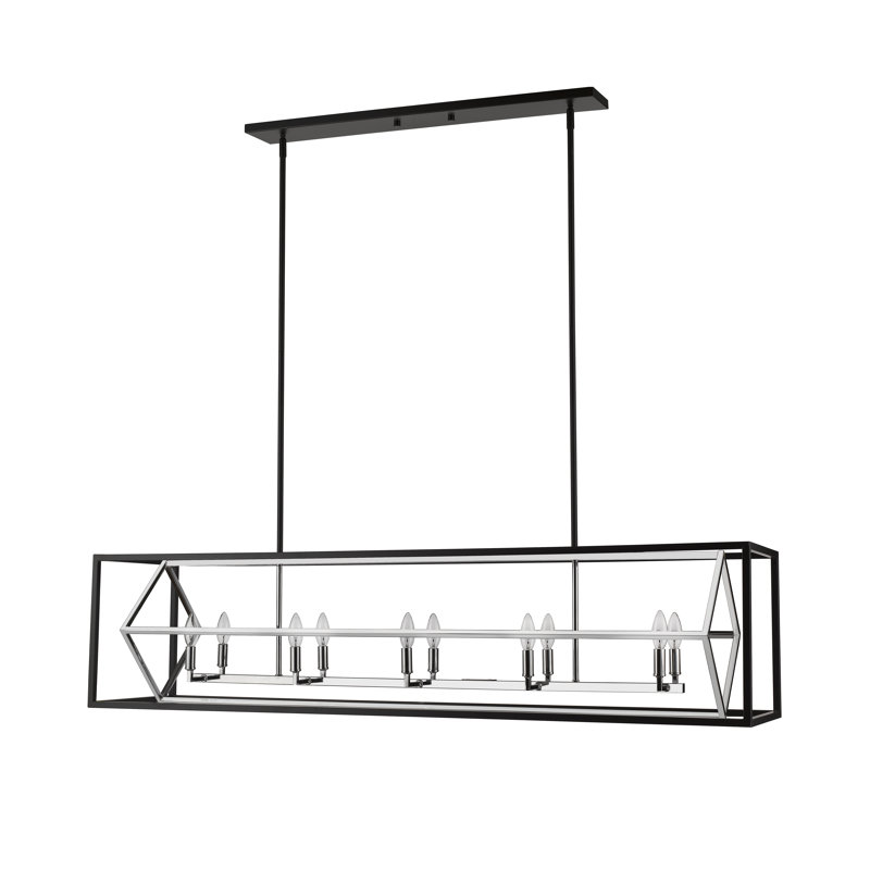 Goulart 10 - Light Kitchen Island Pendant, Chrome/Matte Black