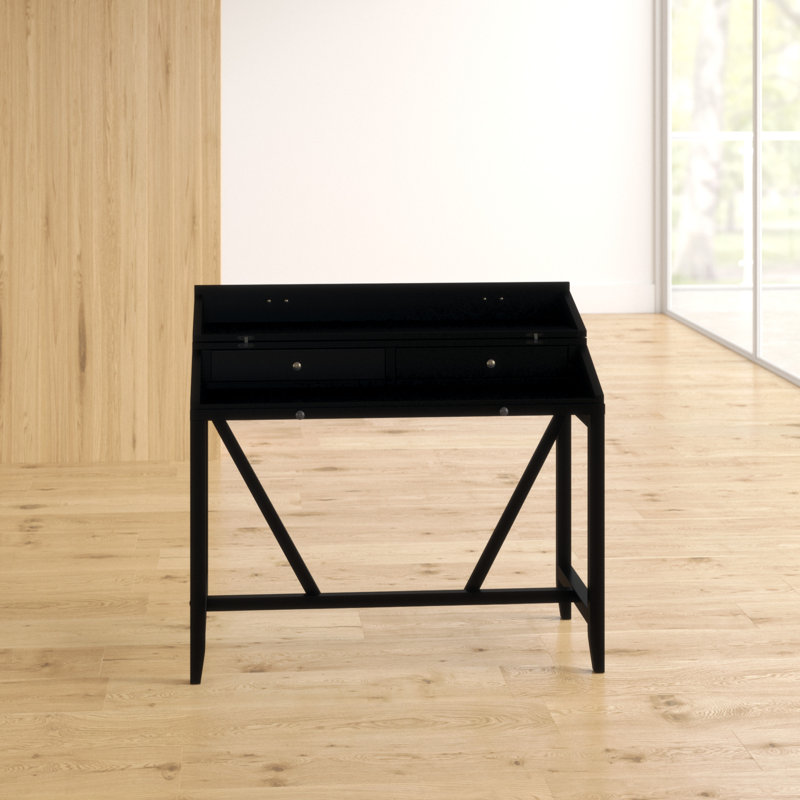 Muirfield Solid Wood Solid Wood Writing Desk, Black