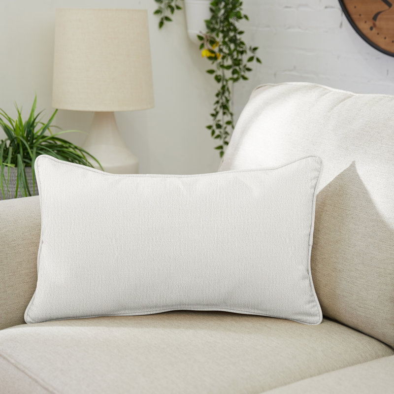 Coussin décoratif intérieur / extérieur en polyester , H 12 po x l 18 po, Bleu contemporain, Rectangular