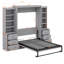 Lit escamotable Orian avec tablettes de rangement et tiroirs-647528049