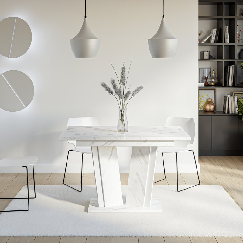 Extentable Dining Table Doha, Bianco Marble White