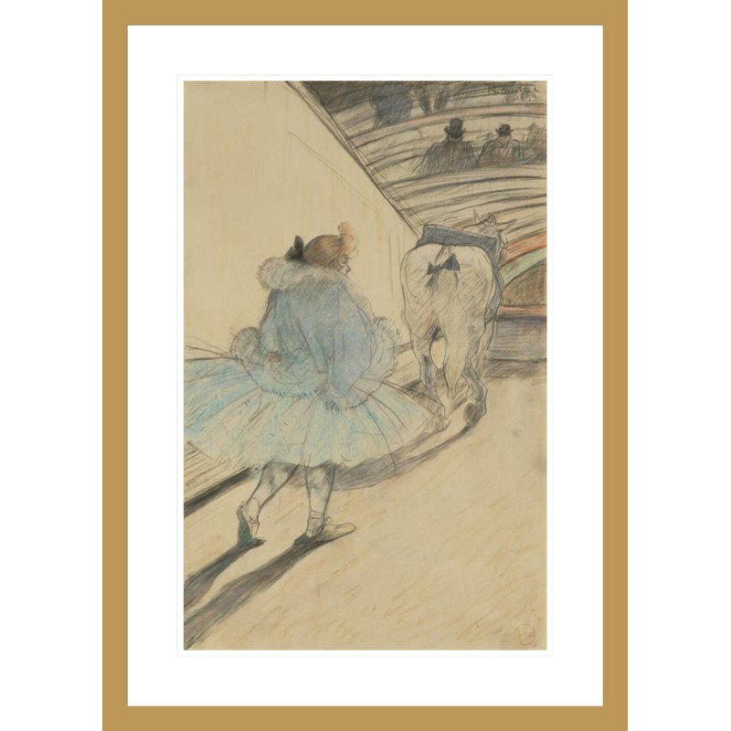 Au cirque: entrer dans l'anneau par Henri de Toulouse-Lautrec - estampe numérique encadrée, H 41,5 po x l 29,23 po
