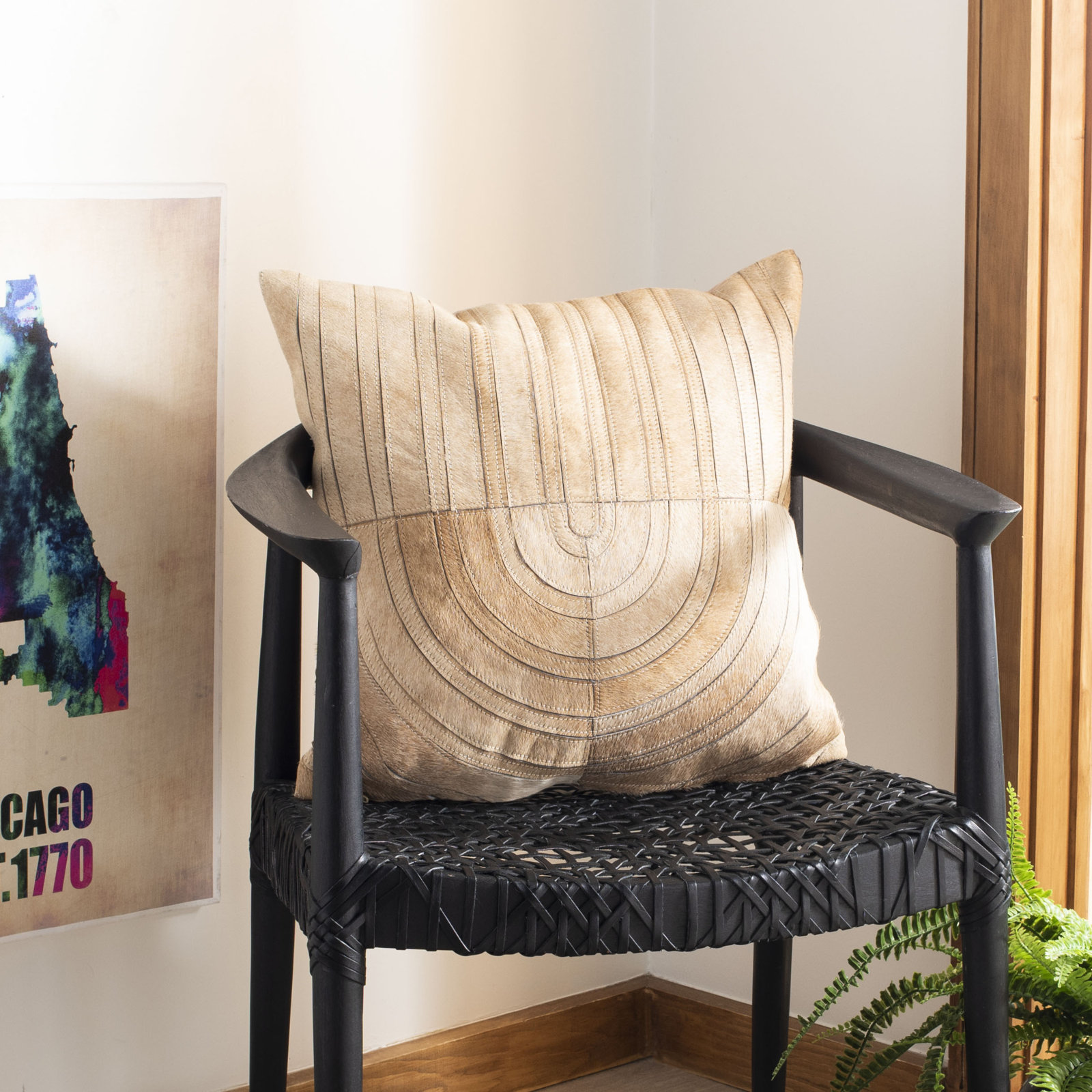 Evan 20" x 20" Cowhide Throw Pillow