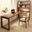 Nut-brown Rectangular Solid Wood desk-108954485-108954487