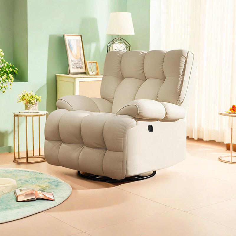 Faux Leather Recliner, Beige