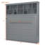 Grand lit escamotable mural avec tablettes supérieures et USB, gris-2009231401