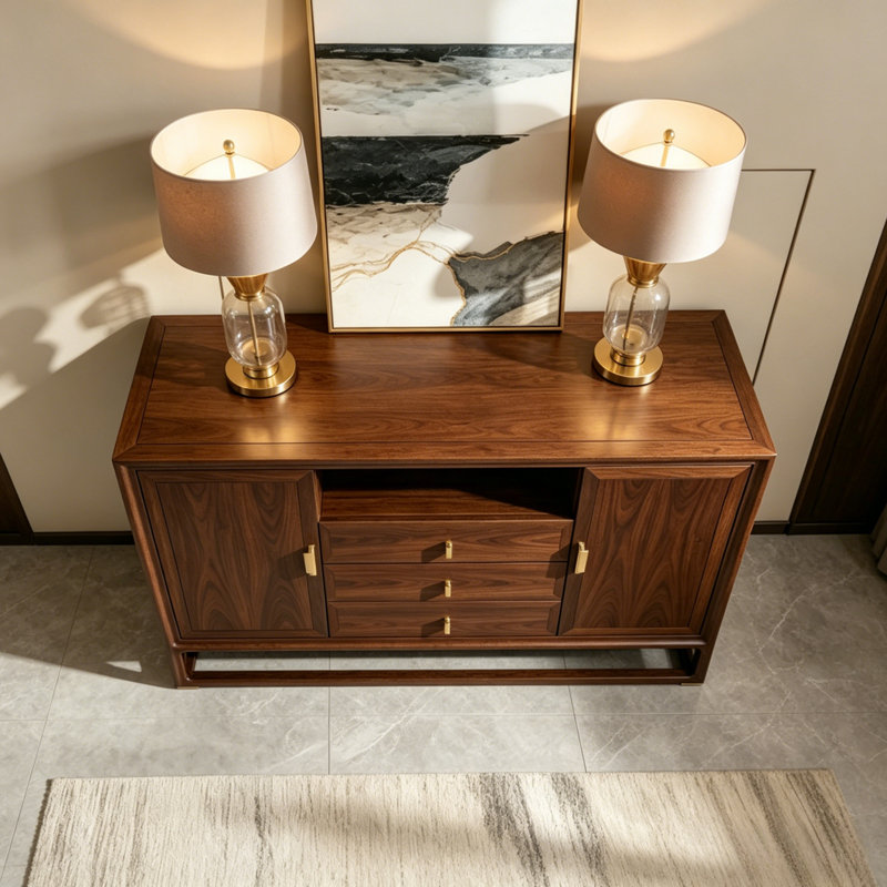Buffet rétro simple et léger de luxe, H 35,4 po x l 55,1 po x P 15,7 po