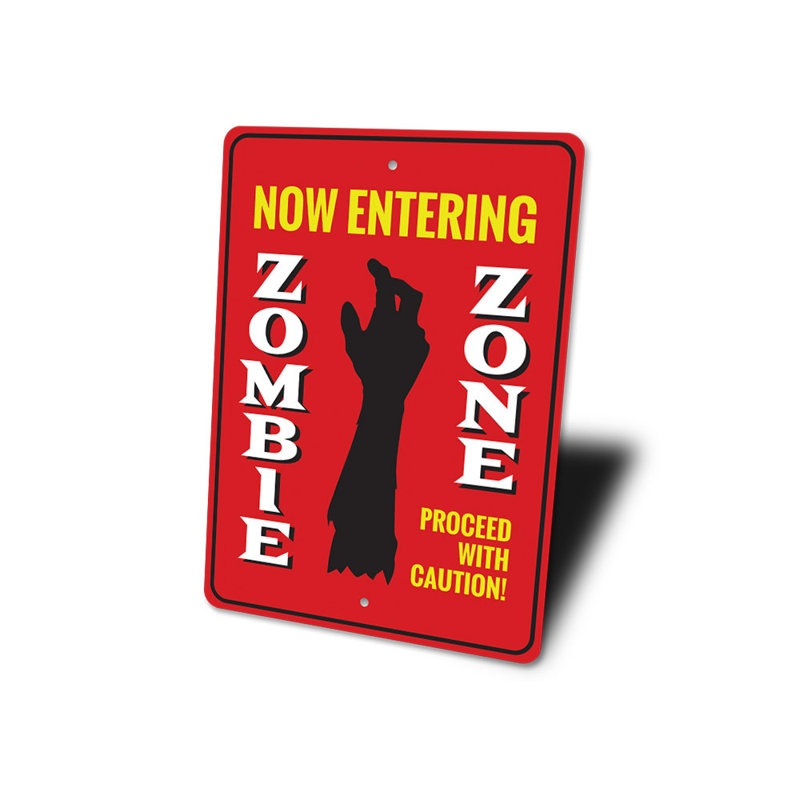 Signe de la zone zombie, H 14 po x l 10 po x P 0,04 po