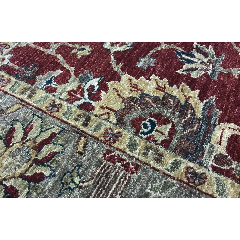 Ziegler Wool Oriental Area Rug in Wine/Beige