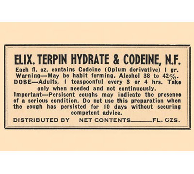«Elixir Terpin Hydrate and Codeine, T.-N.» Publicité rétro
