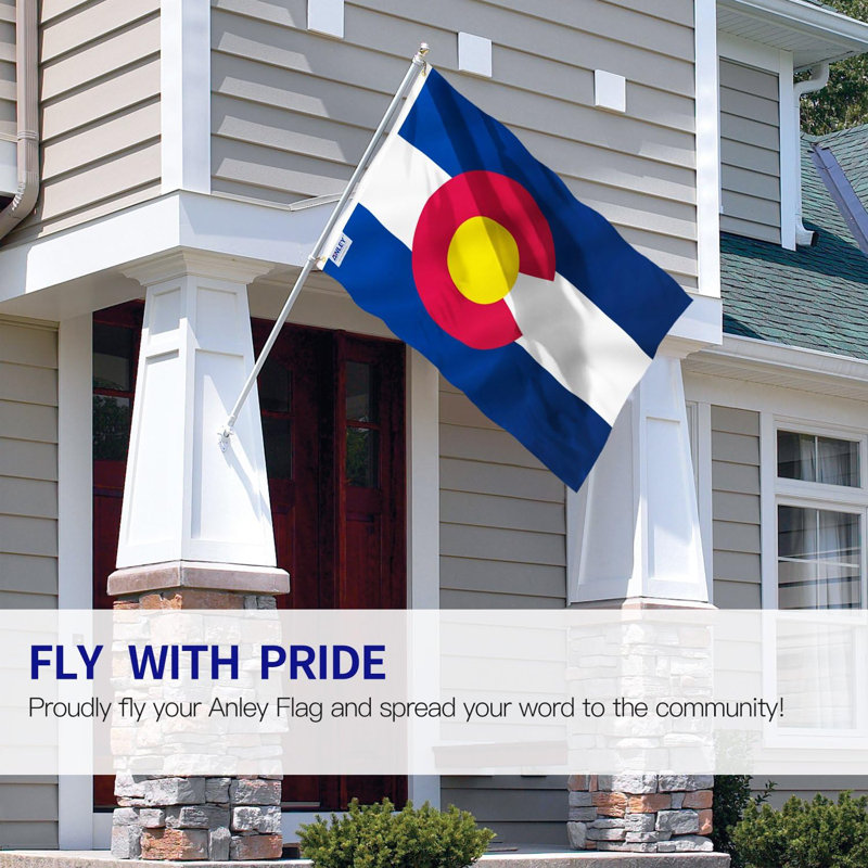 Drapeau en polyester 3 pi x 5 pi Anley Fly Breeze - Colorado CO avec œillets en laiton 3 x 5 pi