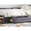 Lit plateforme tapissier en L avec rangement et tiroirs