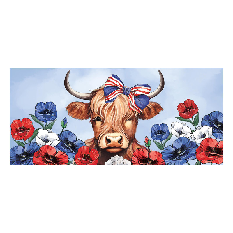 Tapis Patriotic Highland Cow Sassafras