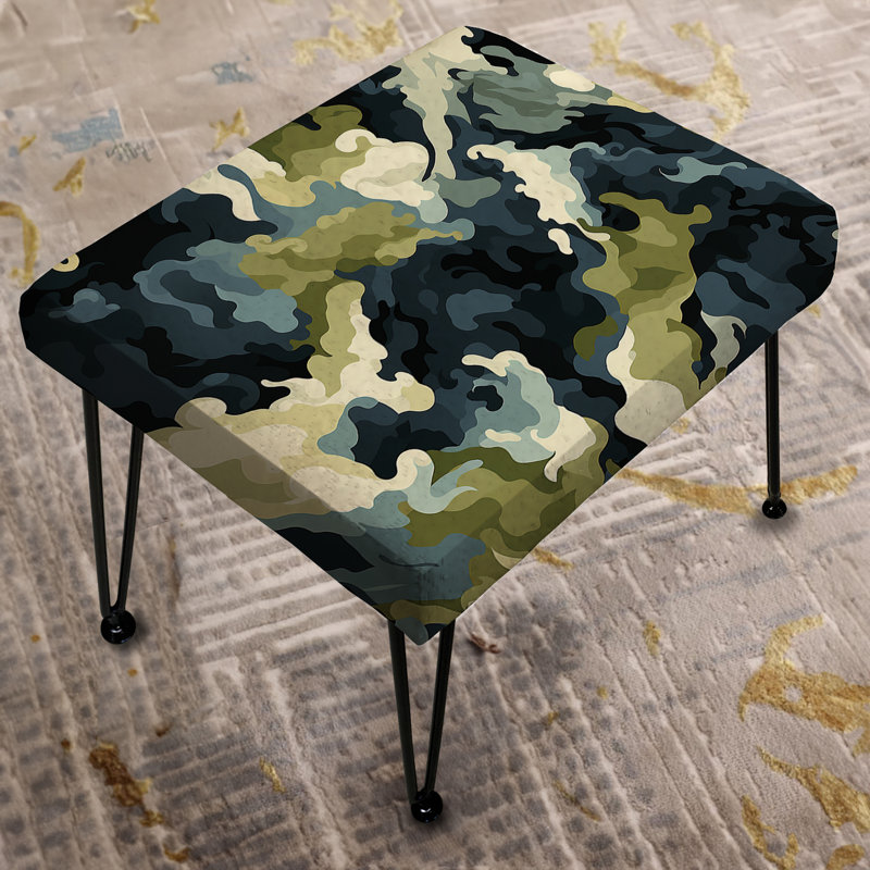 Retro Revival - Camouflage Rectangle Ottoman