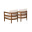 Fauteuils club d'extérieur avec coussins Calsey Acacia