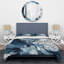 Ensemble d'édredon moderne 4 pièces - Ensemble de literie et coussin décoratif bleu gris Ethereal Elixir I-131382842