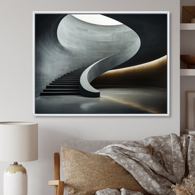 " Gray Concrete Canvas Subtle II " by Designart