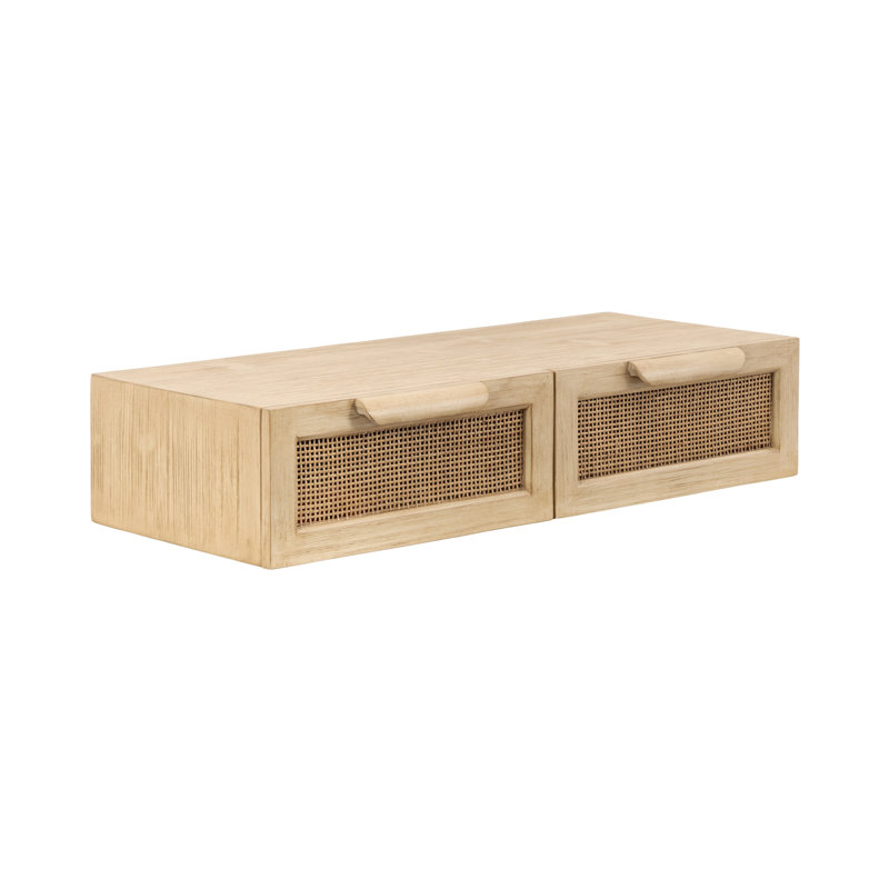 Rattan Floating Entryway Console Table