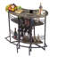 Table de bar ovale en métal et bois brun 43,3 x 43,1 x 15 po avec rangement pour bouteilles de vin-130153845