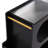 Nightstand, Mobile End Table With Lockable Wheels, Small Coffee Table With Fluted Tempered Glass-1171652254