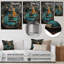  «Green Guitar Goddess Portrait - Music Jazz, reproduction d'art murale-626335267-626335268