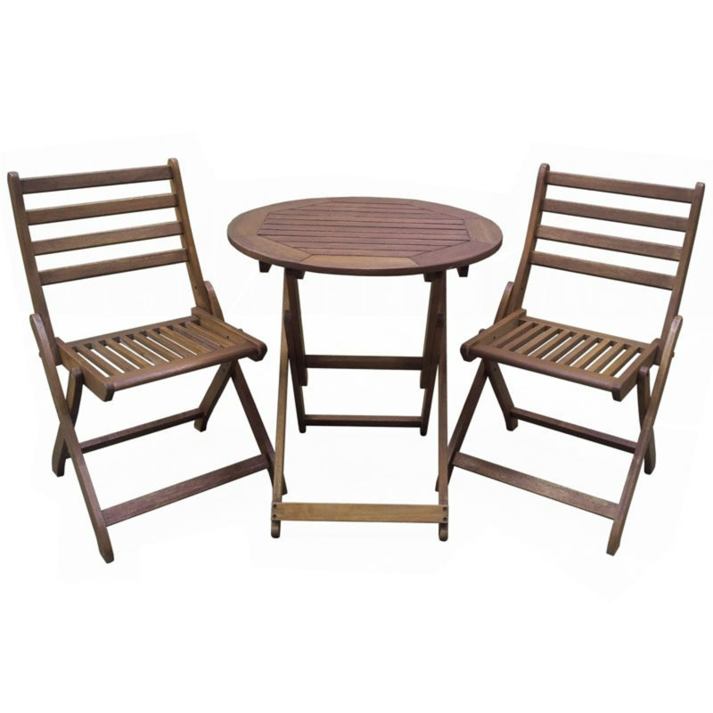 Volney 2 - Person Wood Patio Dining Set with Round Table