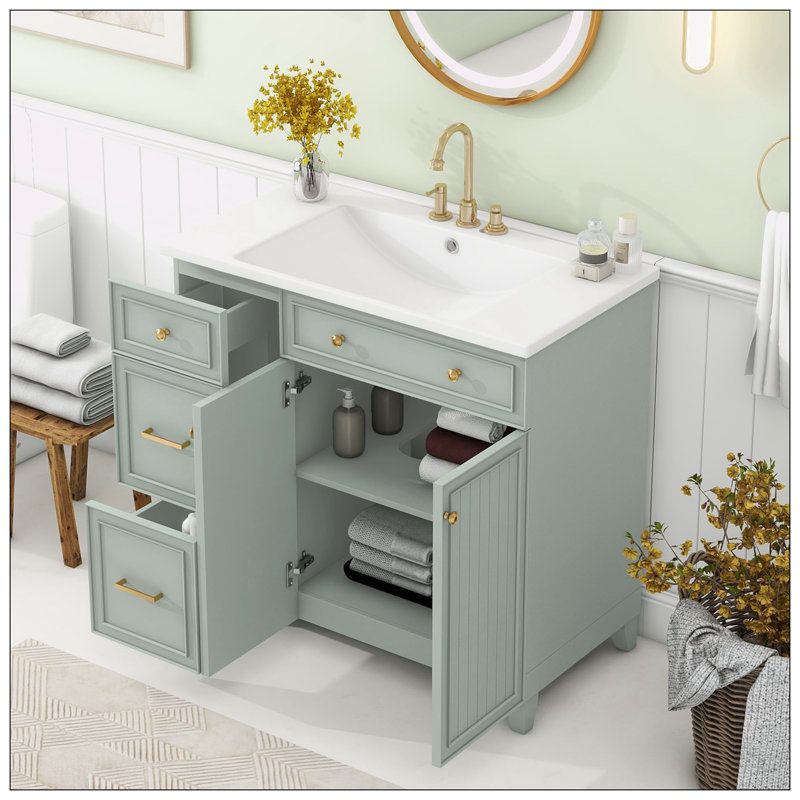 Meuble-lavabo 36 po, Vert