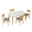 Table et 4 chaises rembourrées en bois massif pour la salle à manger-906140747