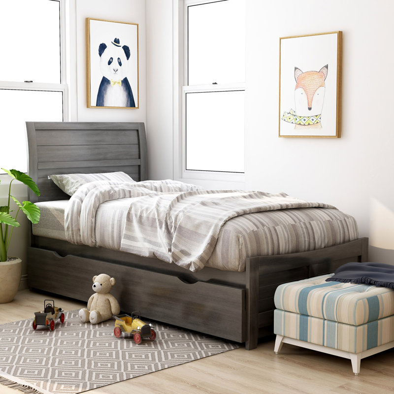 Lit-bateau avec couchette Kahi, Simple, Gris