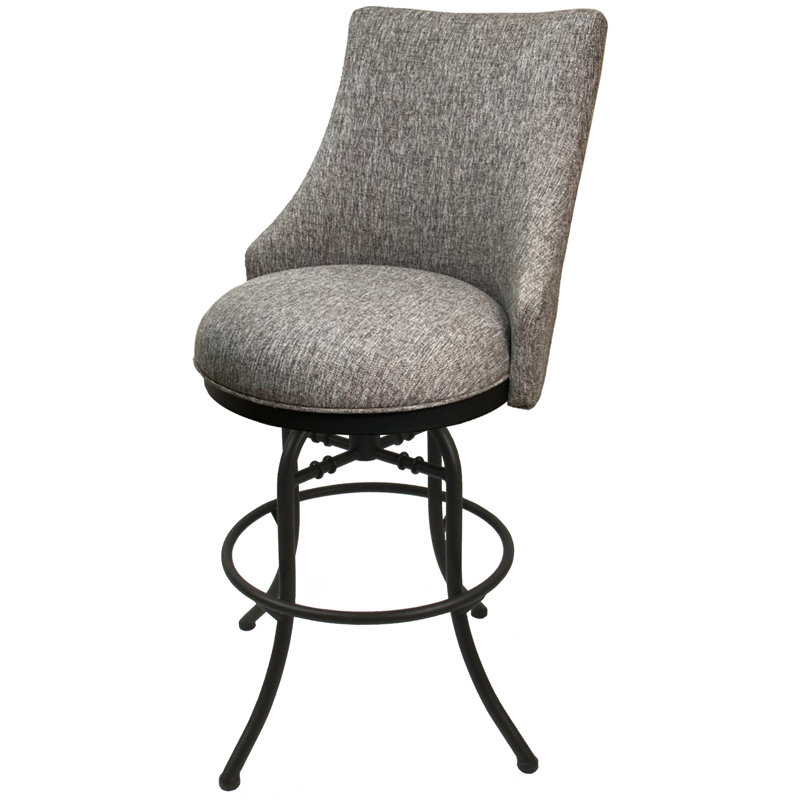 Tabouret de bar et de comptoir pivotant Rabindra, Tabouret de comptoir (siège d'une hauteur de 26 p, Gris Mojave, gris