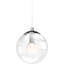 Mini-luminaire suspendu intérieur chromé à 1 lumière avec sphère ronde en verre transparent Jarron-300759261